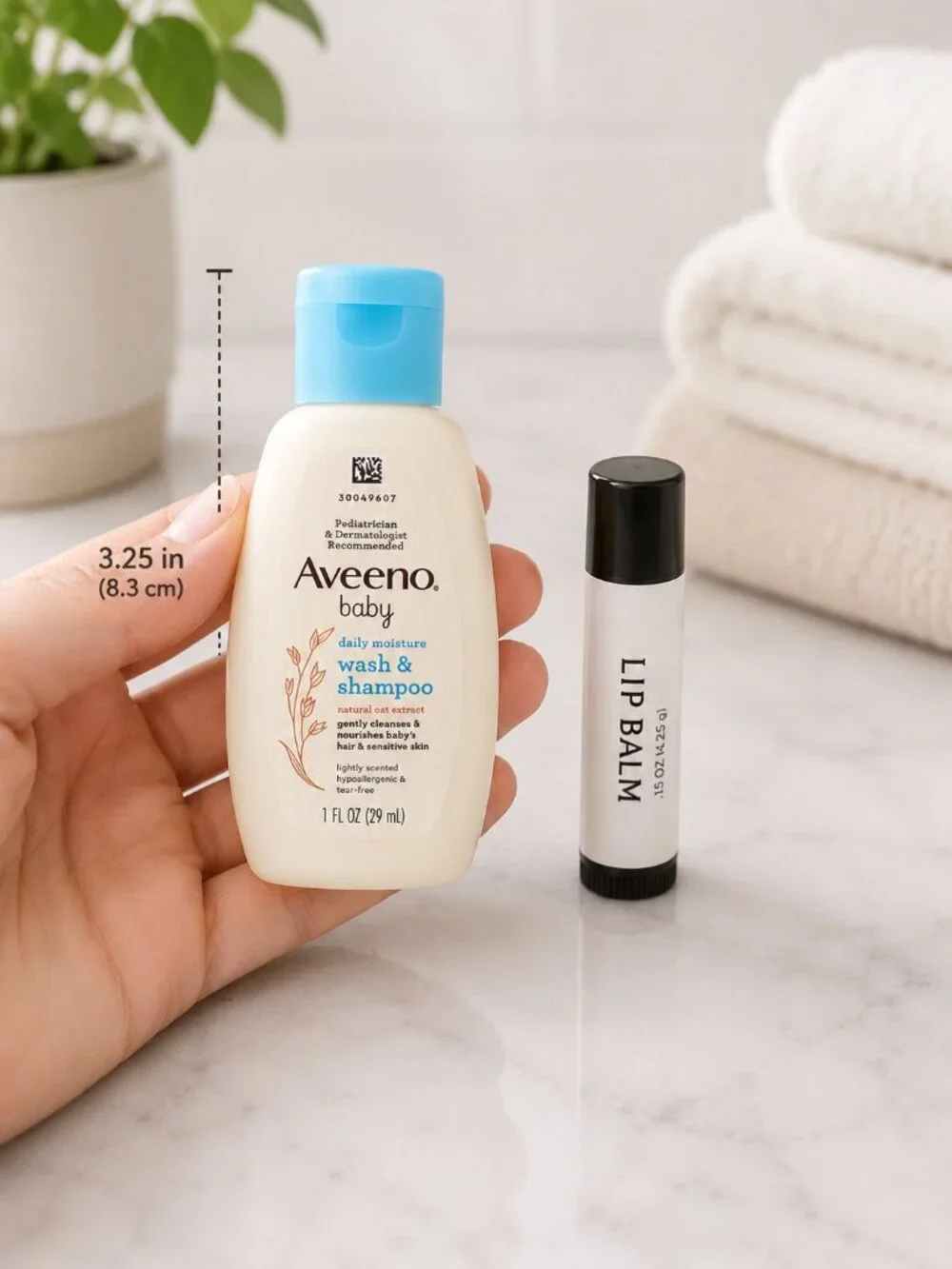Aveeno Baby Daily Moisture Wash & Shampoo Travel Size 1oz 3PK Bundle